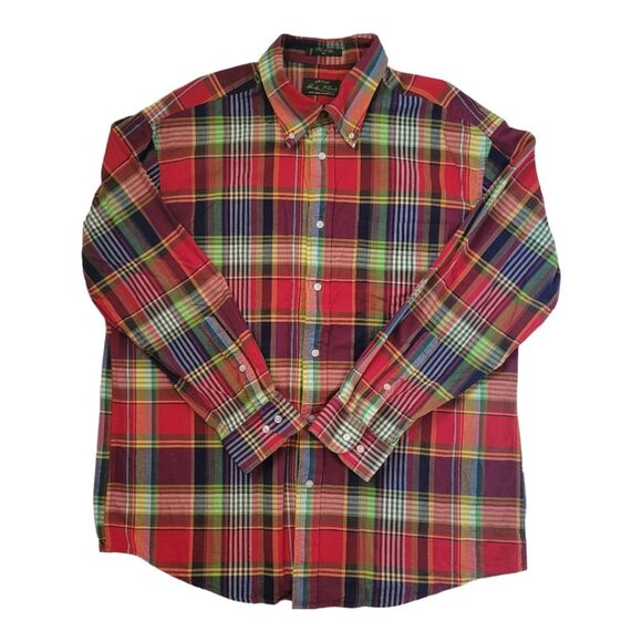 Orvis Signature Collection Multicolored Vibrant Plaid Pockets Dress Shirt XL - Picture 1 of 8